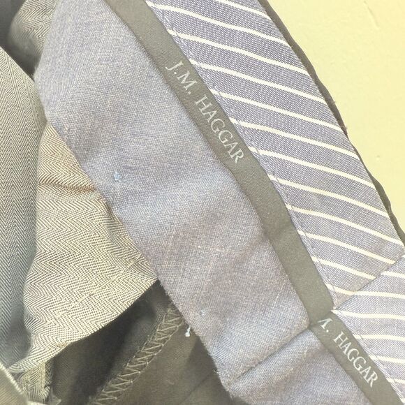 Haggar Dress Pants Mens 30x30* Black  Slim Fit Flat Front Polyester Blend Career - Picture 13 of 13